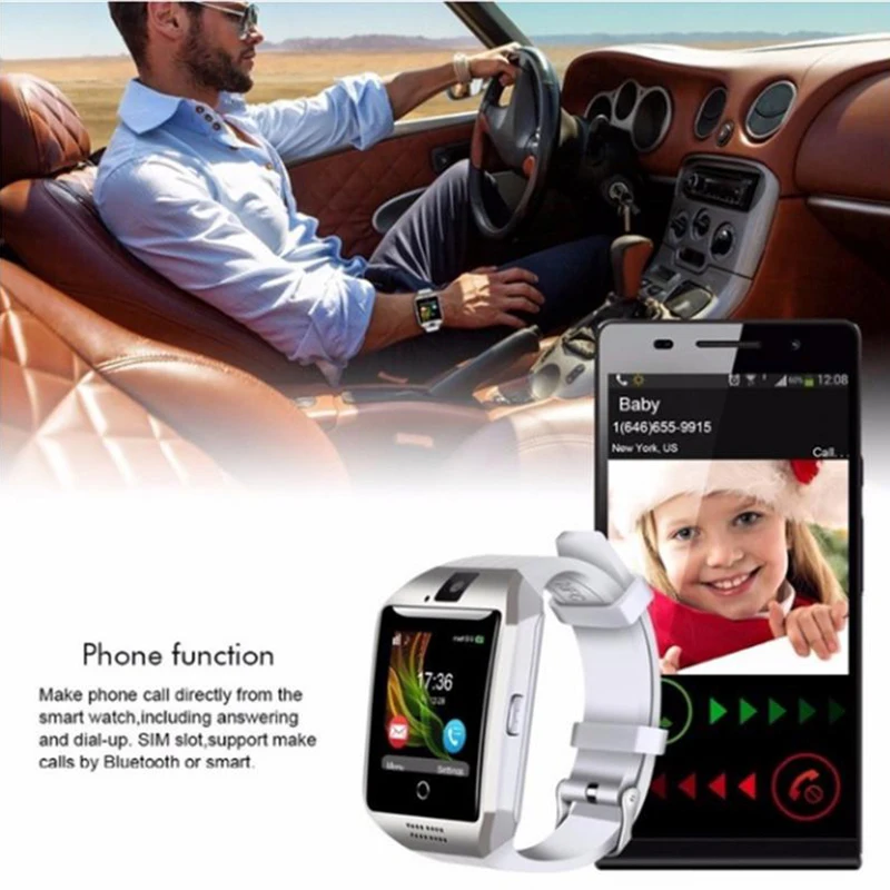 Smart Watch Men Waterproof IP67 Sim Card Android Cam Phone Sport Heart Rate Monitor IOS Compatible Better than dz09 | Электроника