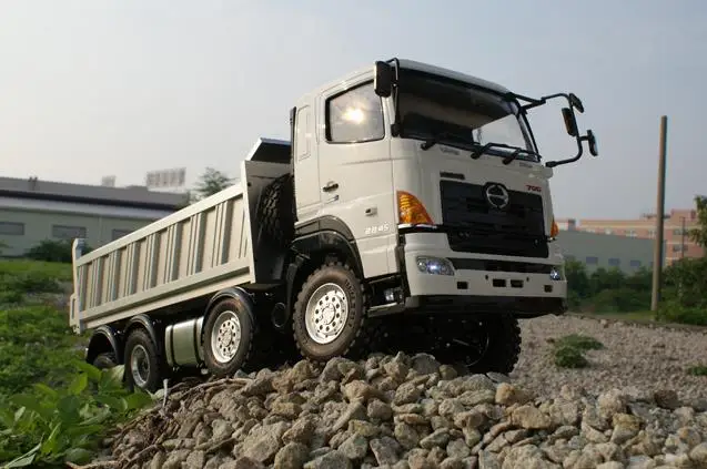 1/14 весы пульт дистанционного управления Радиоуправляемый трактор Hino8* 8 кобелко-Экскаватора 700 8x8 самосвал грузовик RTR 7CH 8WD ведущее колесо