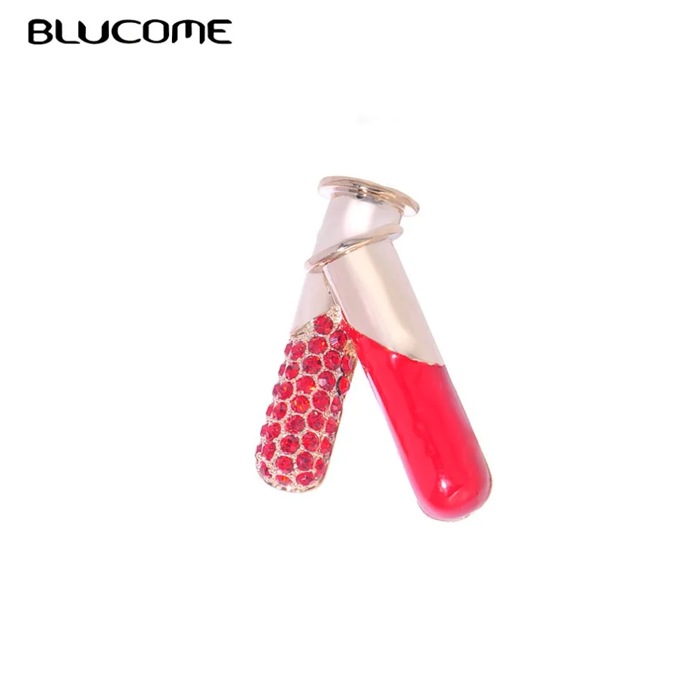 Женская металлическая брошь Blucome эмалированная в форме трубки Ювелирное