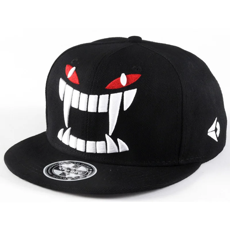 Клыки демона с вышивкой из материала на основе хлопка карнизы и хип хоп кепки Для