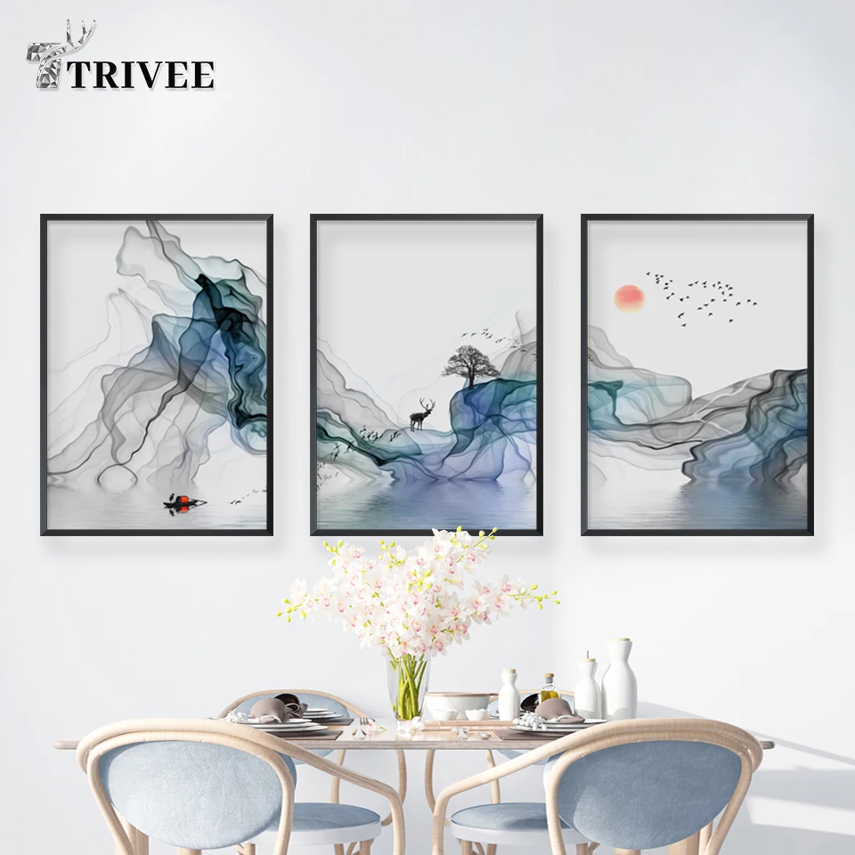 Настенная картина с чернилами Современная Картина на холсте абстрактное