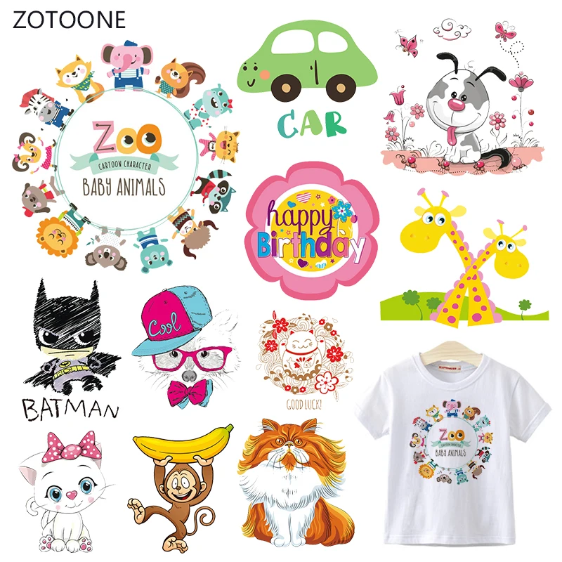 

ZOTOONE Cute Cartoon Stripes Iron on Transfer Patches on Clothing Diy Patch Heat Transfer for Clothes Decoration Stickers Kids G