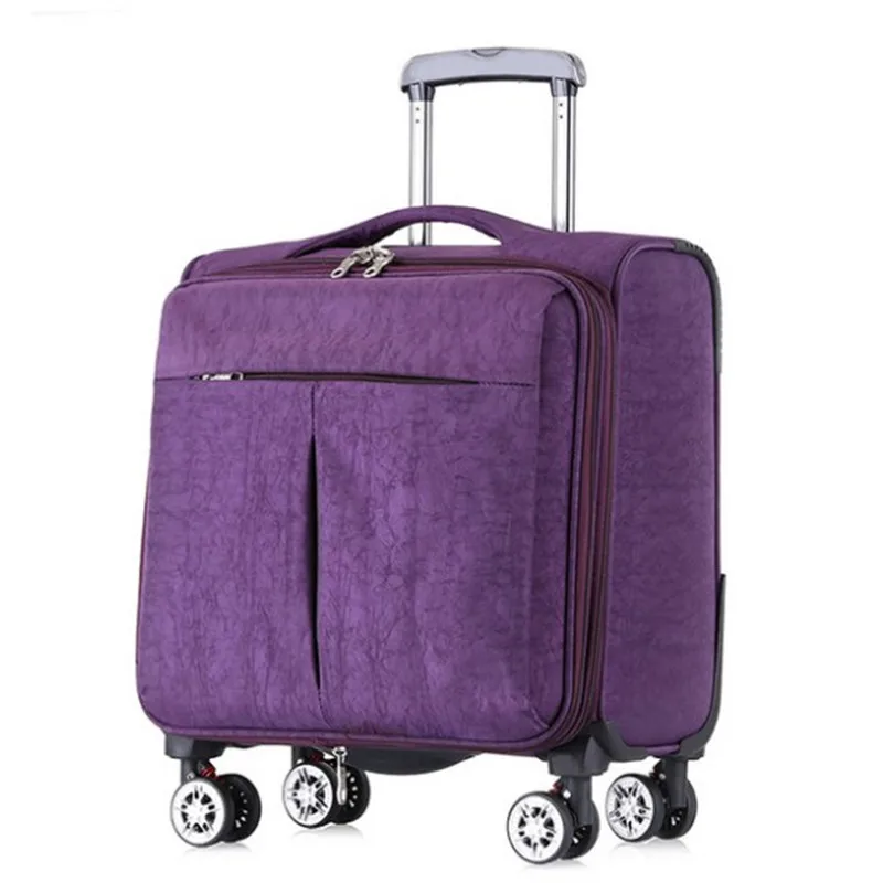 Waterproof Oxford Cloth 18 Inch Luggage Bag Trolley Travel Suitcase with Aluminum Rod Spinner Wheels Carry-ons Men Baggage Bags