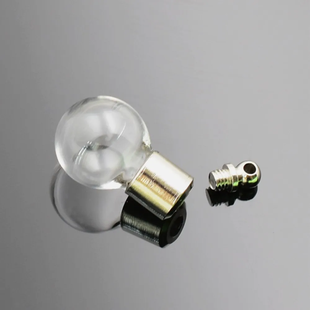 50 шт. стеклянная подвеска в виде флакона с винтовой крышкой|bottle glass|glass bottle with screw