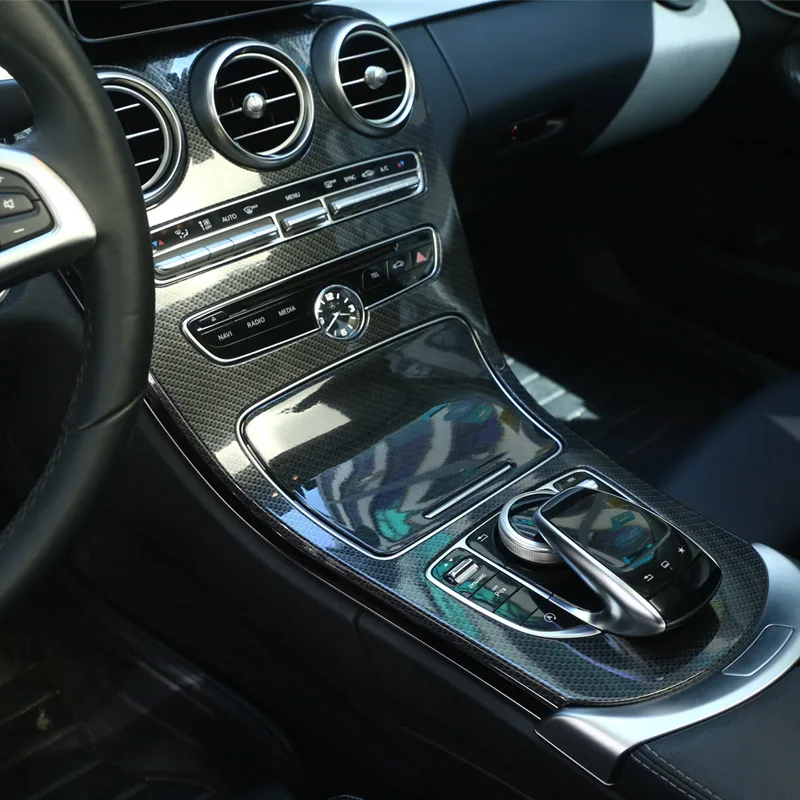 Крышка центральной консоли из углеродного волокна ABS для Mercedes Benz C Class W205 15-17 для Mercedes-benz GLC-Class X253-17
