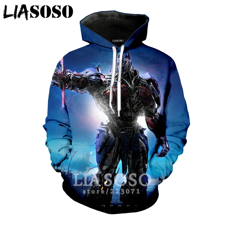 LIASOSO новая модная мужская и женская толстовка с 3D принтом фильм Трансформеры