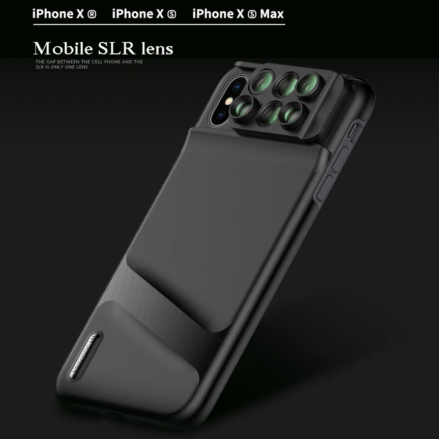 Новый объектив для iPhone XS Max с двойной камерой 6 в 1 Широкоугольный макро рыбий глаз
