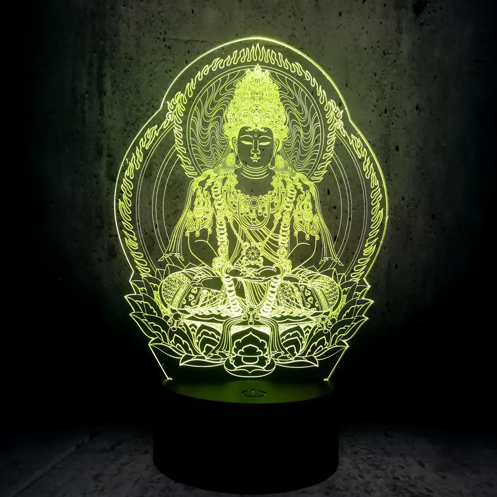 Распродажа Новинка Будда Usb 3d ночник атмосферные светодиодные лампы Luminaria Nights Lamp
