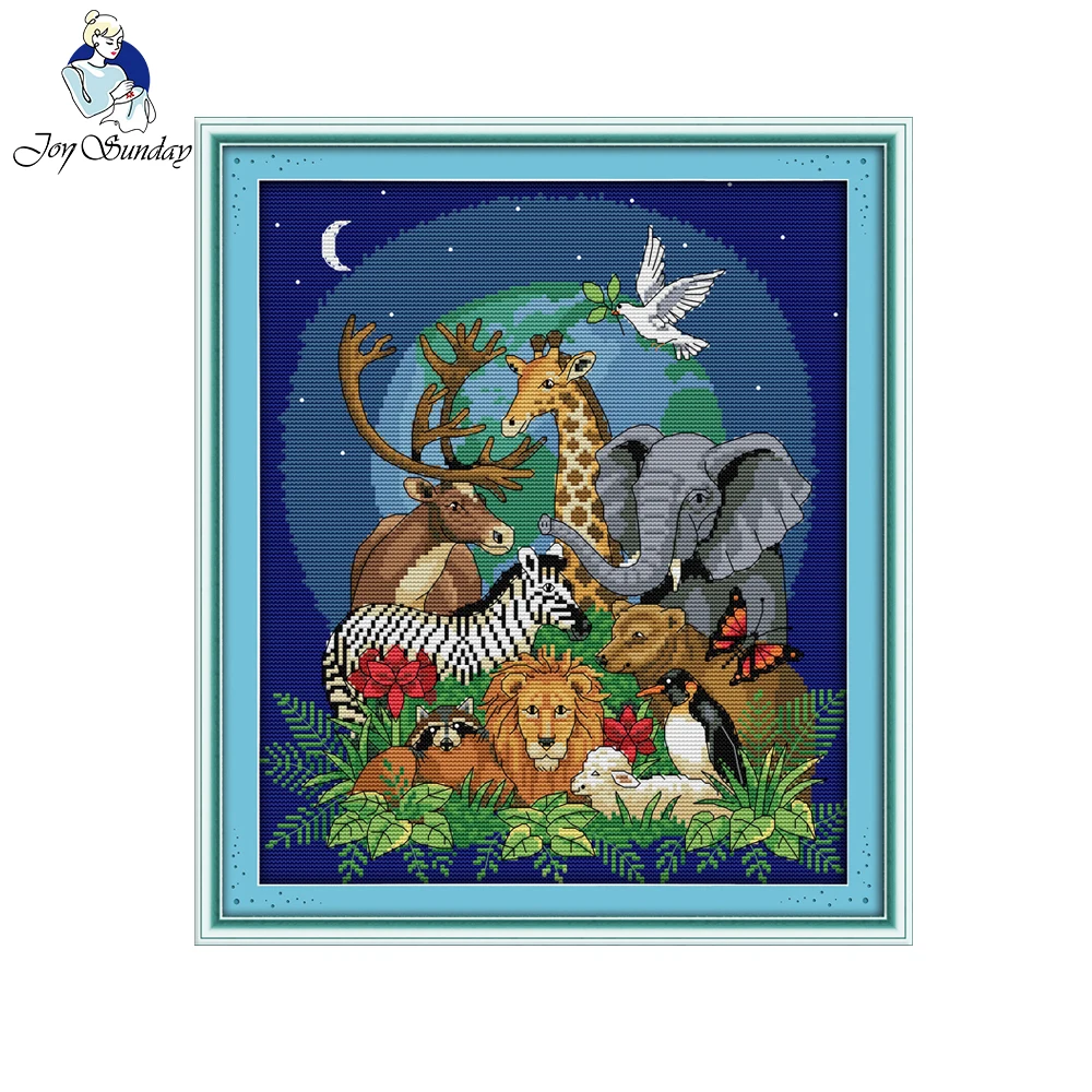 Картина Joy Sunday в виде фигурки животных рассчитана или напечатана 11CT 14CT китайские