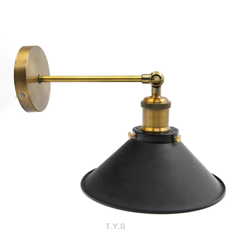 Ретро Лофт настенный светильник Промышленный винтажный металлический абажур