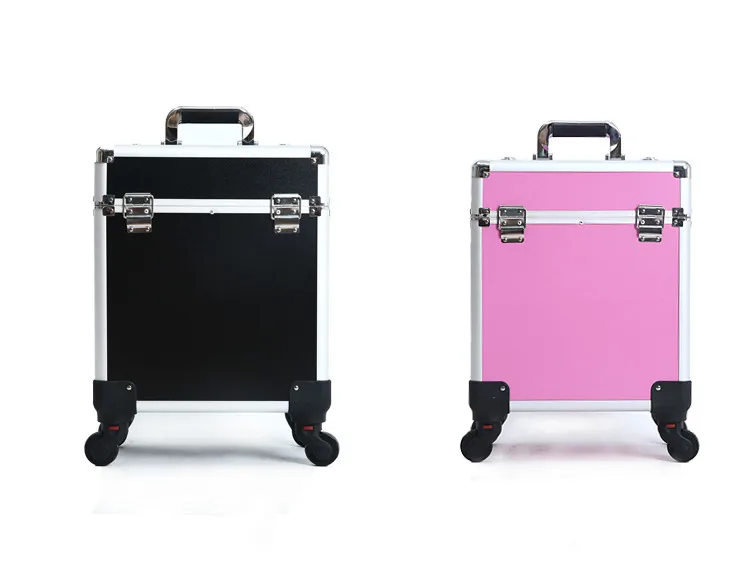 Профессиональный Чехол для макияжа из ПВХ Алюминиевая тележка косметичка сумка