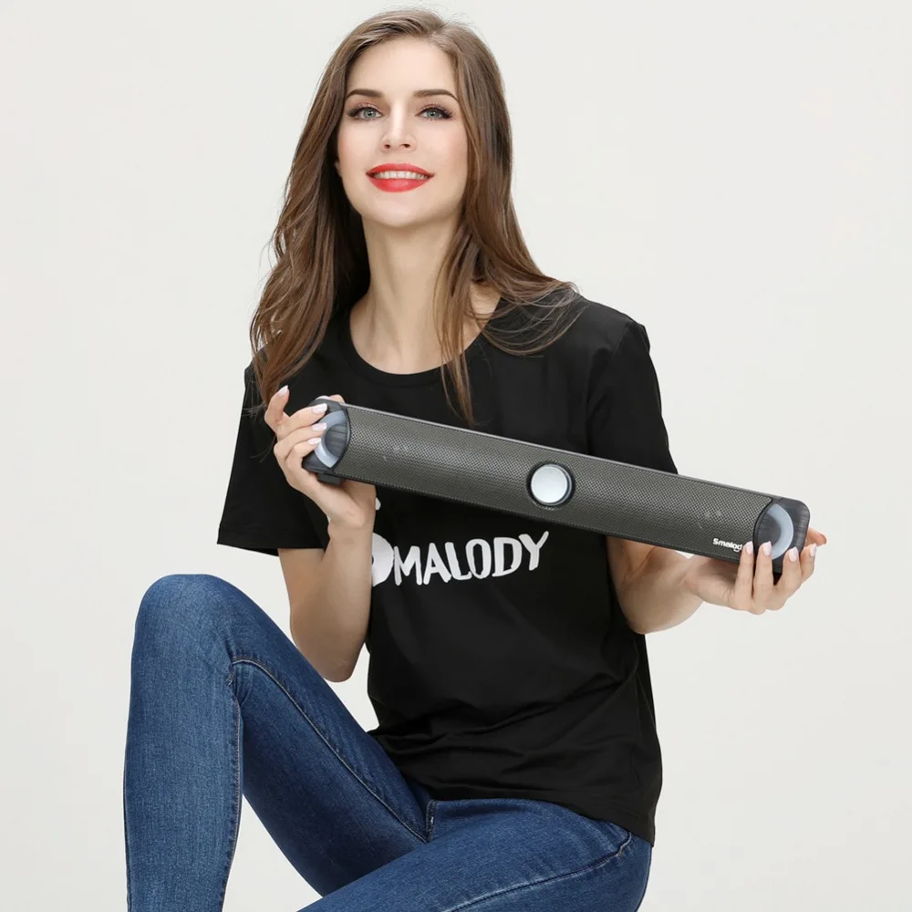 Smalody мультимедиа динамик Саундбар HIFI резонирующий корпус сабвуфера 10 Вт 2,0 стерео динамики наушники/микрофонный разъем для ноутбука компьютера ПК