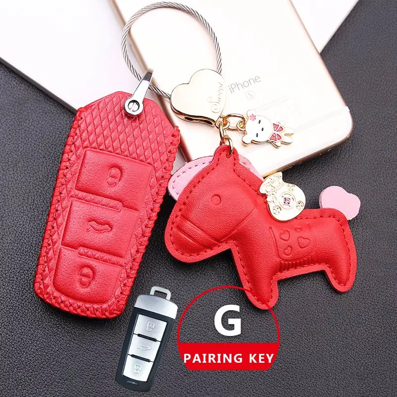 Кожаный брелок из воловьей кожи чехол для автомобиля Volkswagen CC POLO Golf jetta key packet чистый ручной работы женский брелок