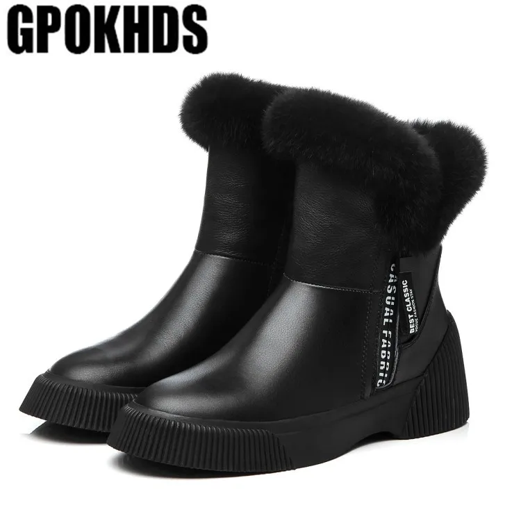 GPOKHDS/ г.; женские зимние ботинки из коровьей кожи на молнии; теплые зимние ботинки на высоком каблуке с круглым носком и буквами
