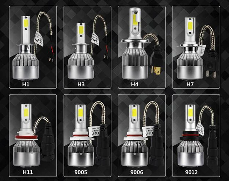 2 шт. H15 H4 LED H7 H11 H1 H3 9006 HB3 C6 авто фар 72 Вт 7600LM высокая низкая луч автомобилей лампы белый 6000 К лампы