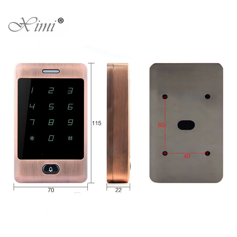 

Standalone Access Control card Reader 8000 User Surface Waterproof Touch Keypad Single Door 125KHZ RFID Card Access Controller