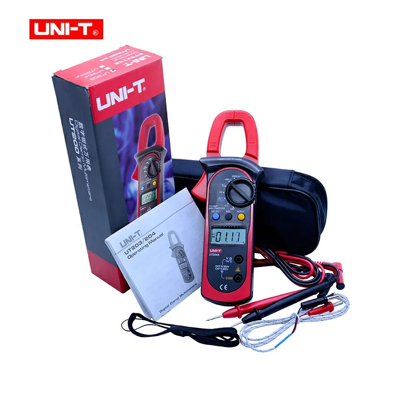 UNI-T UT204A цифровой клещи True RMS Автоматический диапазон измерения переменного тока