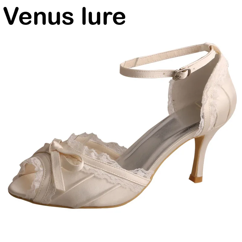 

Venus lure Peep Toe SWEET David's Bridal Wedding Shoes Sandals Ankle wrap