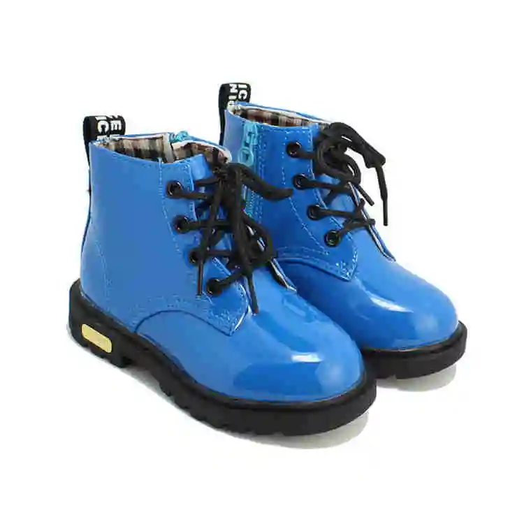 blue Single boot Детская обувь; коллекция года; сезон осень; водонепроницаемые сапоги для верховой езды из искусственной кожи; брендовые резиновые сапоги для мальчиков и девочек; детские зимние сапоги; модные кроссовки; 68 - Цвет: blue Single boot