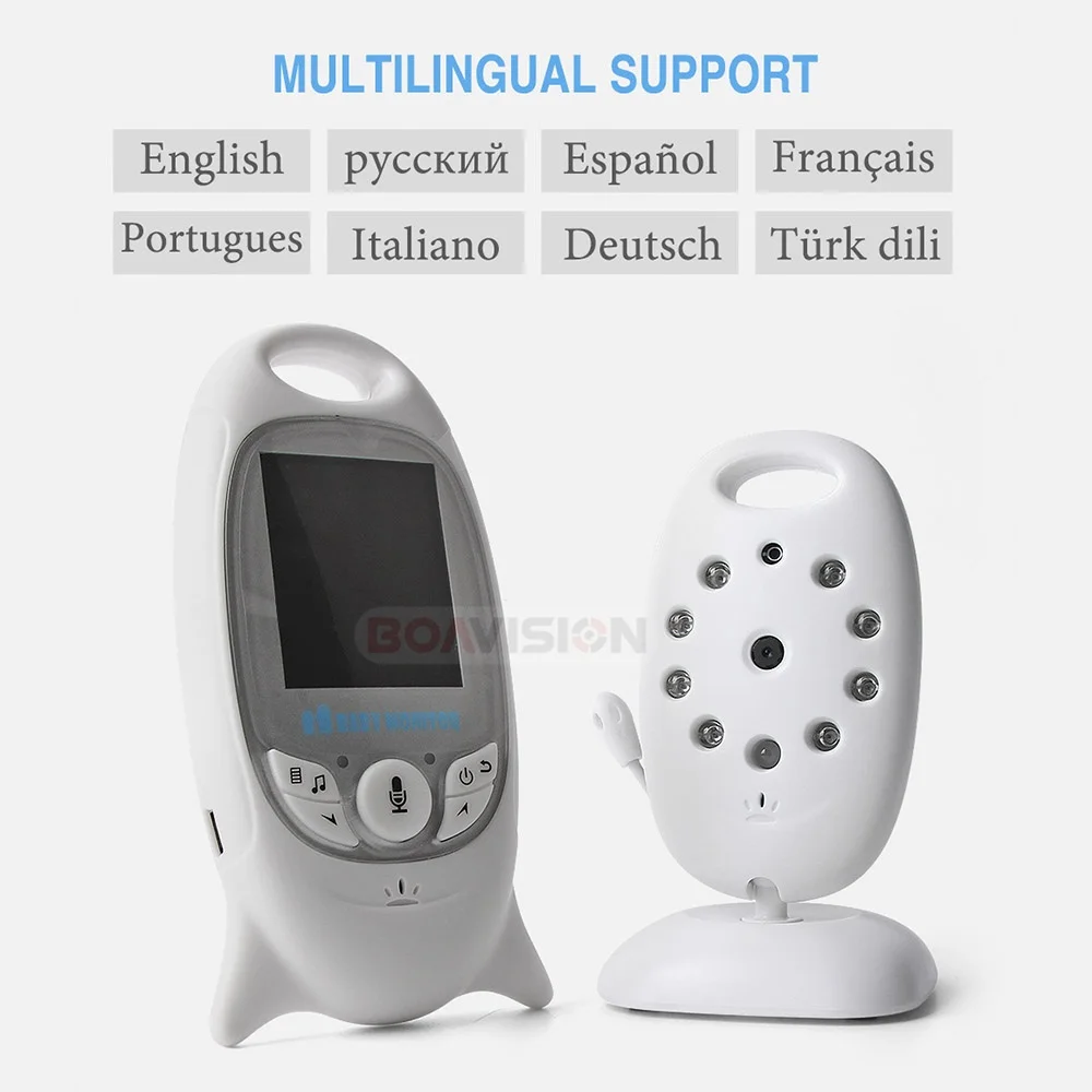 

VB601 Video Baby Monitor Wireless 2.0'' LCD Babysitter 2 Way Talk Night Vision Temperature Security Nanny Camera 8 Lullabies