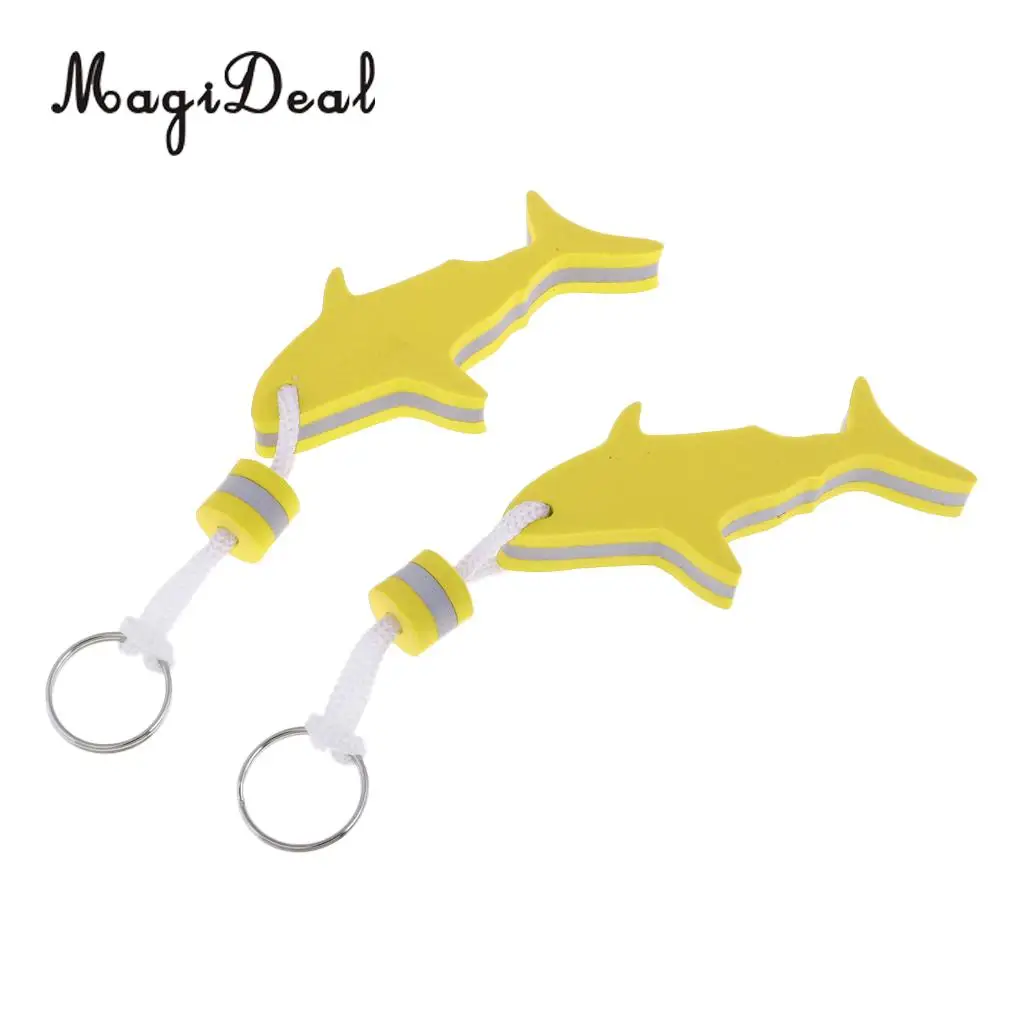 Yellow MagiDeal 2 шт. морской акулы в форме EVA брелок с цепочкой для ключей брелок для воды поплавок для радикального серфинга гребной лодки Аксессуары - Цвет: Yellow