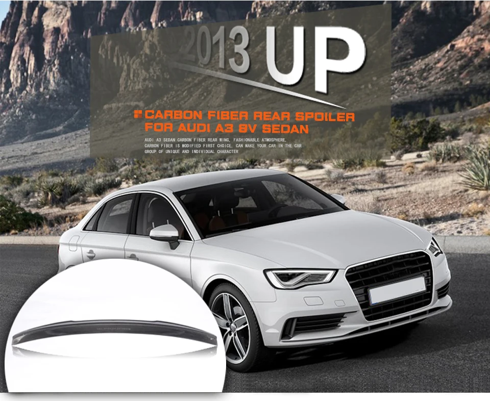 Задний спойлер для Audi A3 S3 Sline RS3 Sedan 2013- задний багажник спойлер для багажника крыло из углеродного волокна/FRP