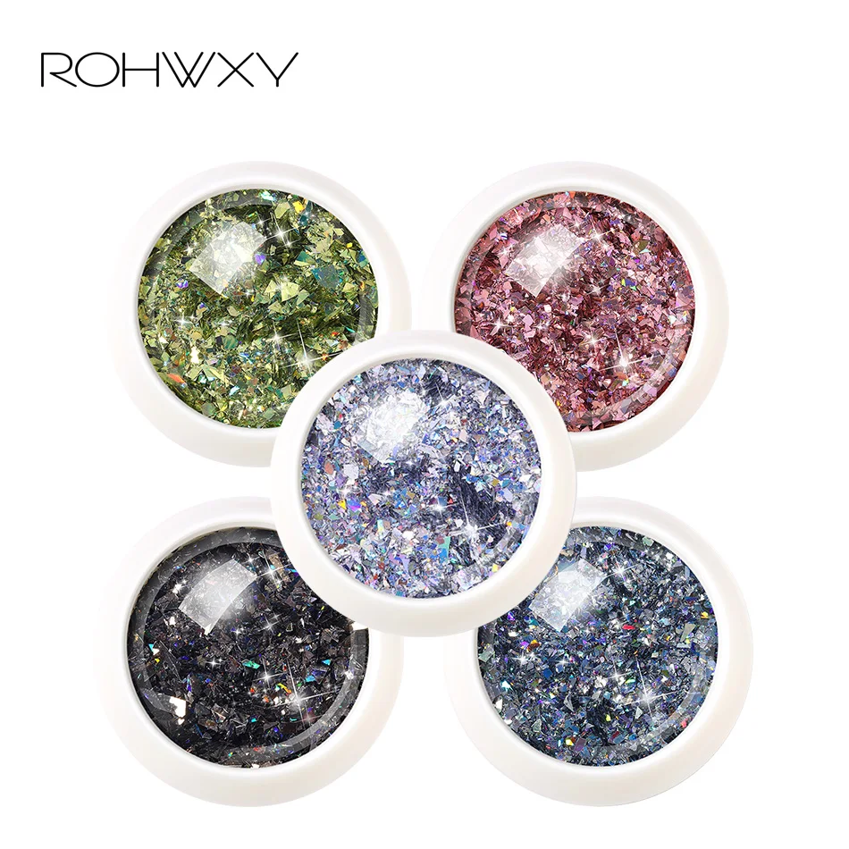 ROHWXY Голографическая фольга на ногти Блестки для ногтей очаровательные драгоценные камни художественные блестящие наконечники самодельные Украшения для ногтей аксессуары для ногтей Русалка блесток