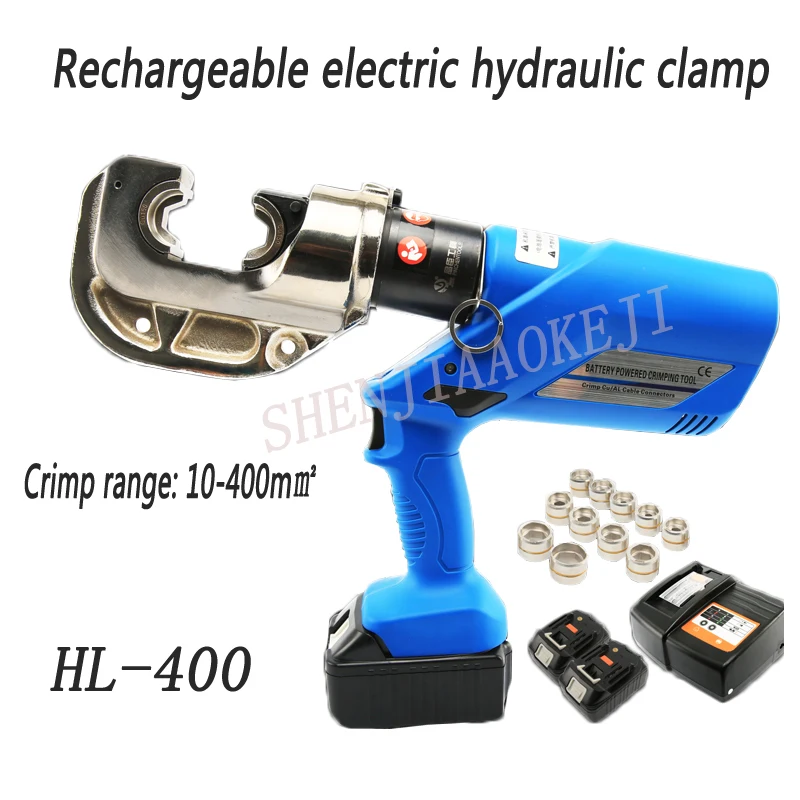 

1PC HL-400 Rechargeable Hydraulic Pliers Electric Hydraulic Crimping Tools 120KN/18V Battery Powered Wire Crimpers 100-240V