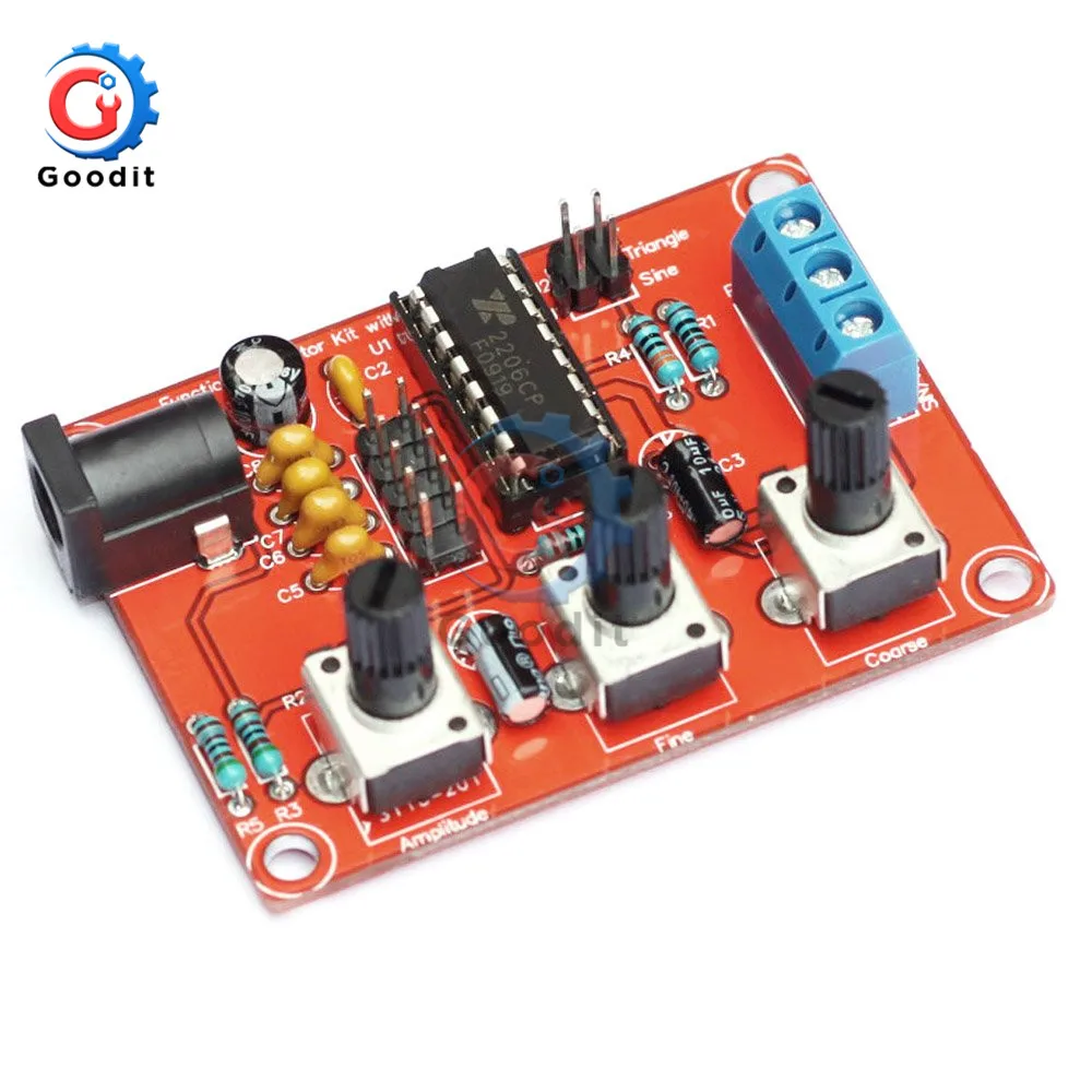 1 Гц-1 МГц XR2206 функция генератор сигналов DIY Kit синус/треугольник/квадратный выход генератор сигналов Регулируемая амплитуда частоты