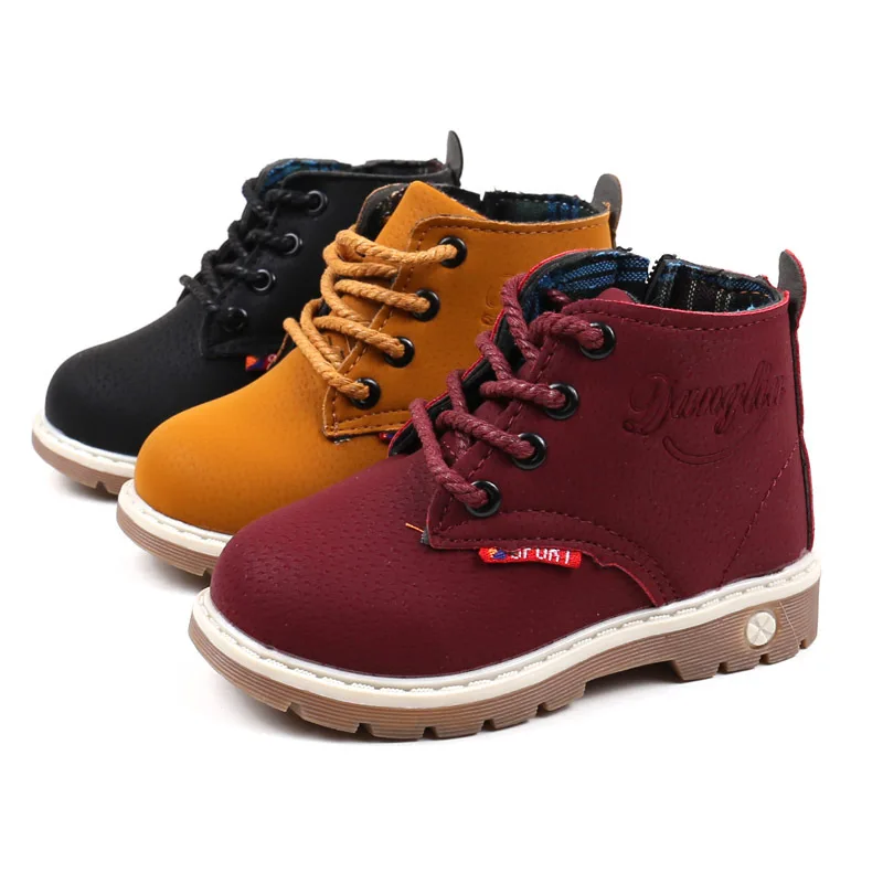 JUSTSL/2017 г. Осенние новые модные детские ботинки Нескользящие на плоской подошве