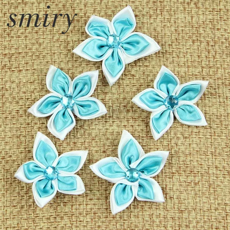Smiry 40 шт. 6*6 см атласная кружевная лента с цветами для
