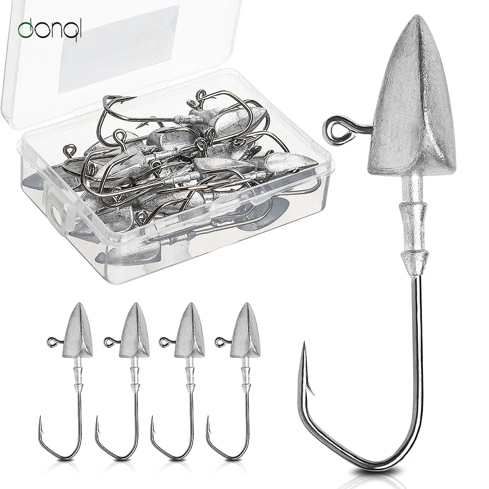 DONQL 20 шт./кор. Треугольники Lead Jig Head с зазубринами джиг крючок для рыбалки на карпа мягкие приманки рыболовные снасти аксессуары