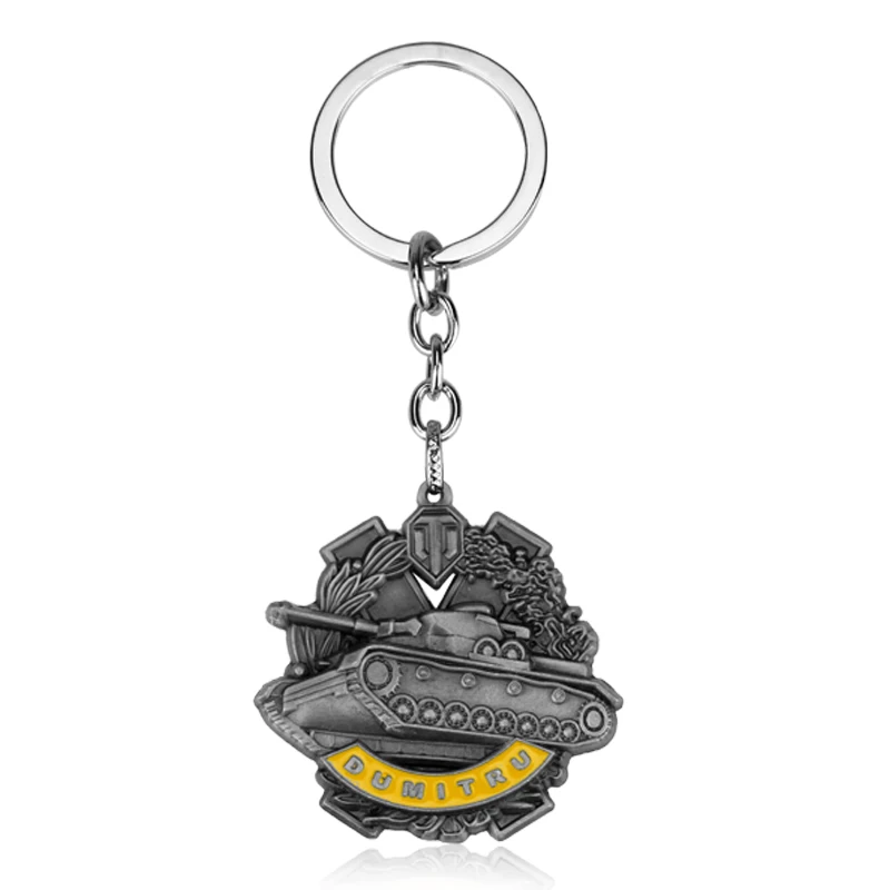 yellow Классическая игра, ювелирные изделия, брелок World of Tanks, металлический 3D танк, модель "Пуля", брелок для ключей, унисекс, Автомобильные сумки, брелки - Цвет: yellow