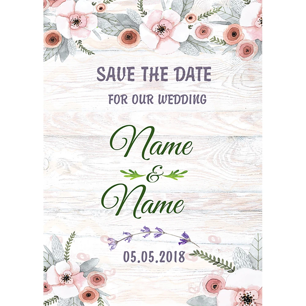 Фотофон Allenjoy с белым деревянным цветком на свадьбу именем и датой по