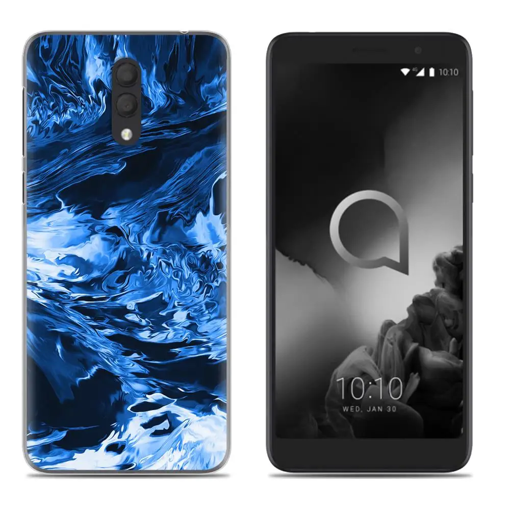 10 Красочная накладка мягкий чехол для телефона для Alcatel Работает с любым оператором, 1X() без отпечатков пальцев версия разноцветный разукрашеный чехол-накладка из мягкого силикона ТПУ с крышкой - Color: 10