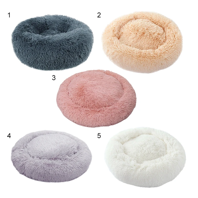 Теплая Флисовая кровать для собак круглая подушка шезлонга средних и больших