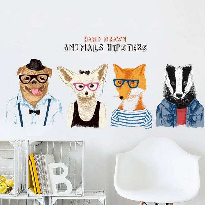 3D животных трусов-боксеров Стикеры для домашнего декора съемные детской спальни