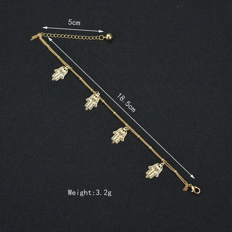 Простые женские браслеты на босую ногу с сердцем сандалии кроше ювелирные