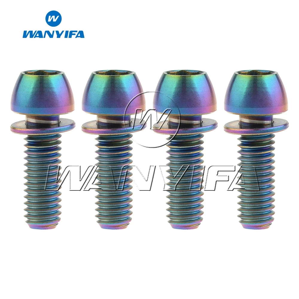 Титановый "Wanyifa" M6x18mm M6x20mm шариковый конический винт с шайбой 4 болта для велосипедного тормоза