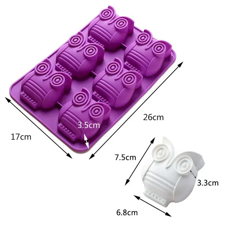 DIY Perfume Mold Aromatherapy Wax 6 Cartoon Silicone Cute Animal Owl Shape Porous Handmade Soap Bold Baking | Дом и сад