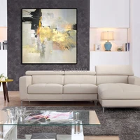 high quality pure handmade gold and black color abstract oil painting on canvas modern oil painting no frame for home decor