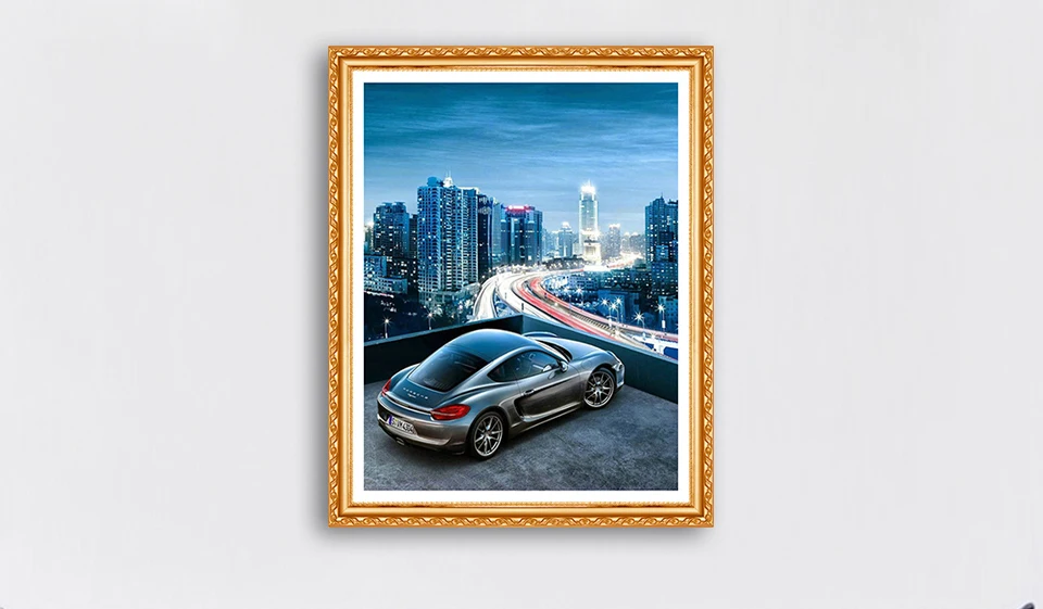 Картина домашний Декор подарок Алмазная вышивка 5D DIY Автомобильная алмазная живопись с изображением городского пейзажа для мальчика комнаты и гостиной