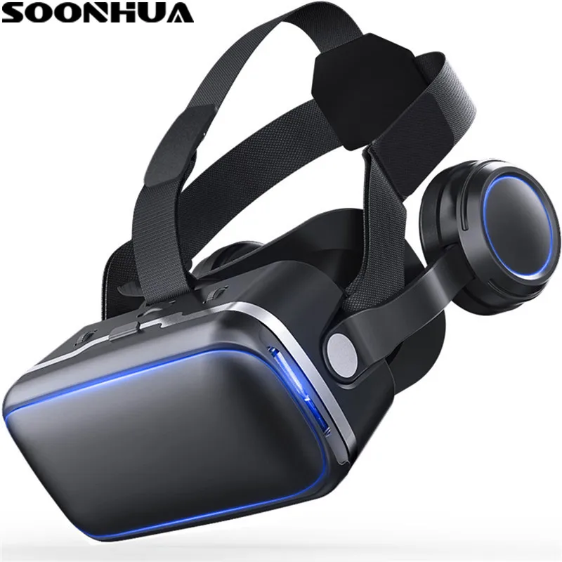 

SOONHUA 3D VR Headset Version Virtual Reality Glasses 3D Glasses 360 Panoramic Vision Hifi Stereo Sound Helmets 6.0 inch Phone