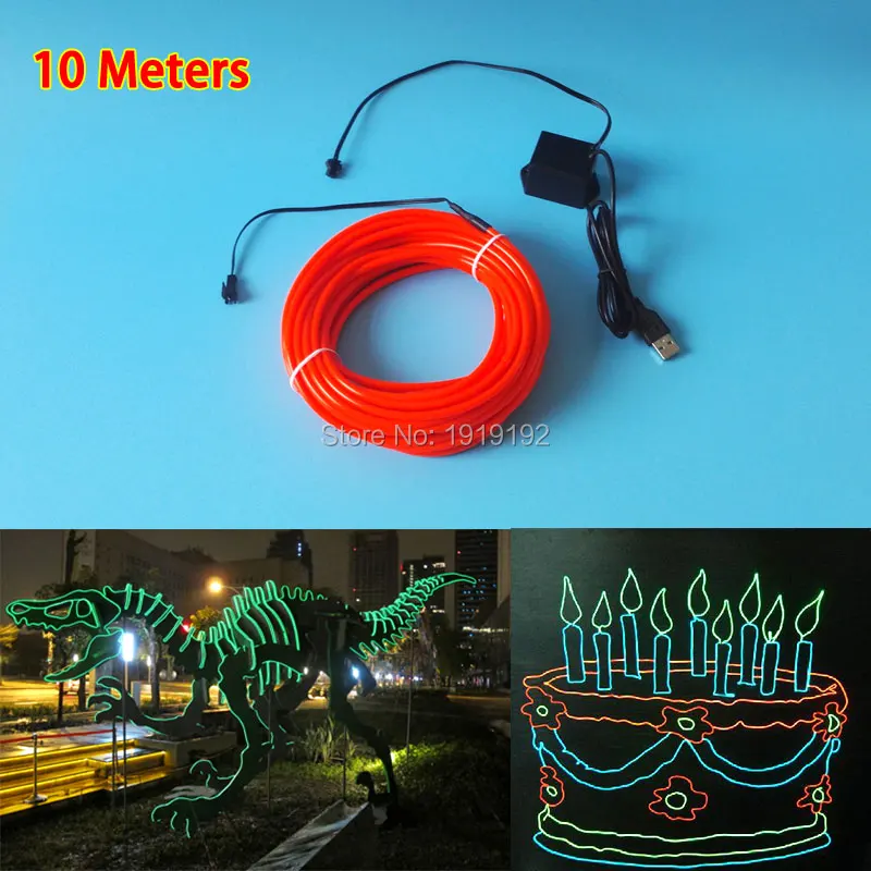 Светодиодная неоновая лампа гибкая трубка для автомобиля сада вечеринки 10