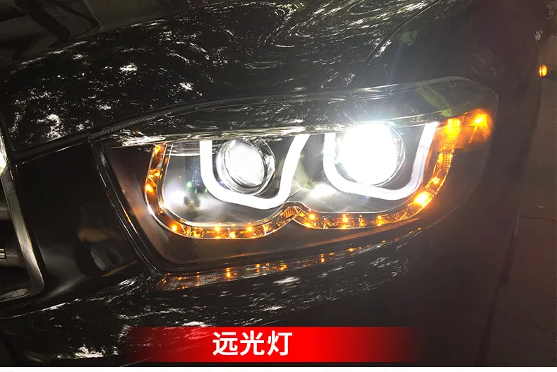 Автомобильный Стильный чехол для фары Toyota Highlander 2009-2011 светодиодный фонарь U angel eyes DRL H7 HID Xenon bi xenon lens