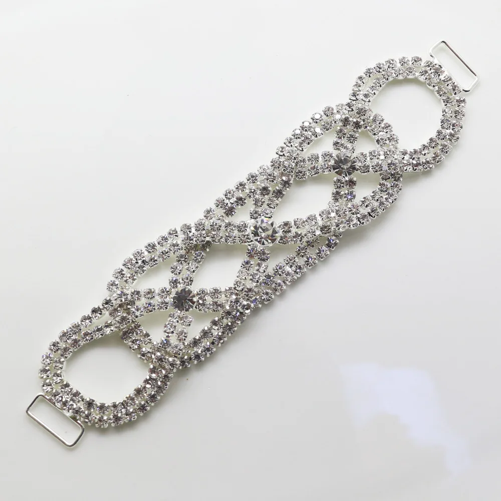 Новинка 10 шт./компл. 145 мм Высокое качество Серебряные стразы пряжка для Бикини