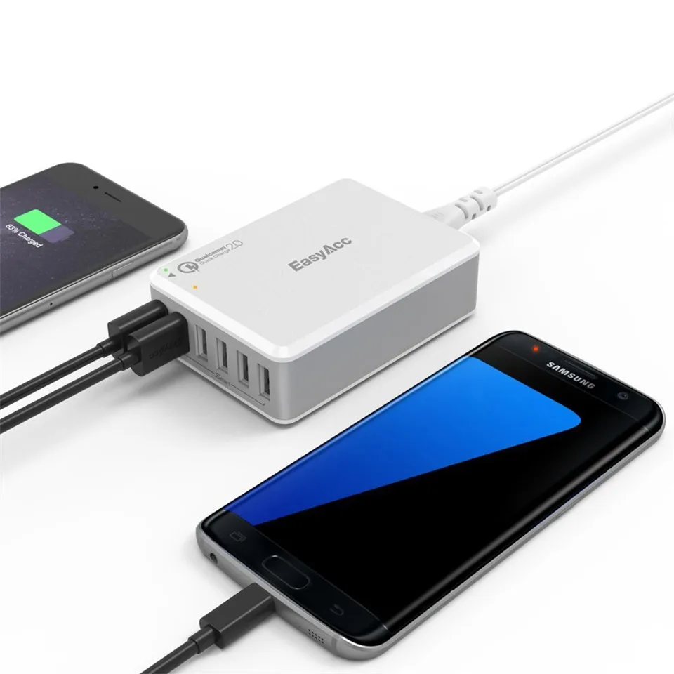 [Quick Charge 2 0] EasyAcc 50 Вт USB Зарядное устройство 6-Порты и разъёмы настольная зарядная