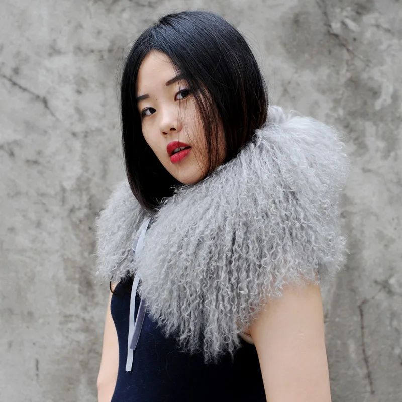 Оригинальный Тибетский воротник из овечьей шерсти Прямая доставка|tibetan lamb fur|fur