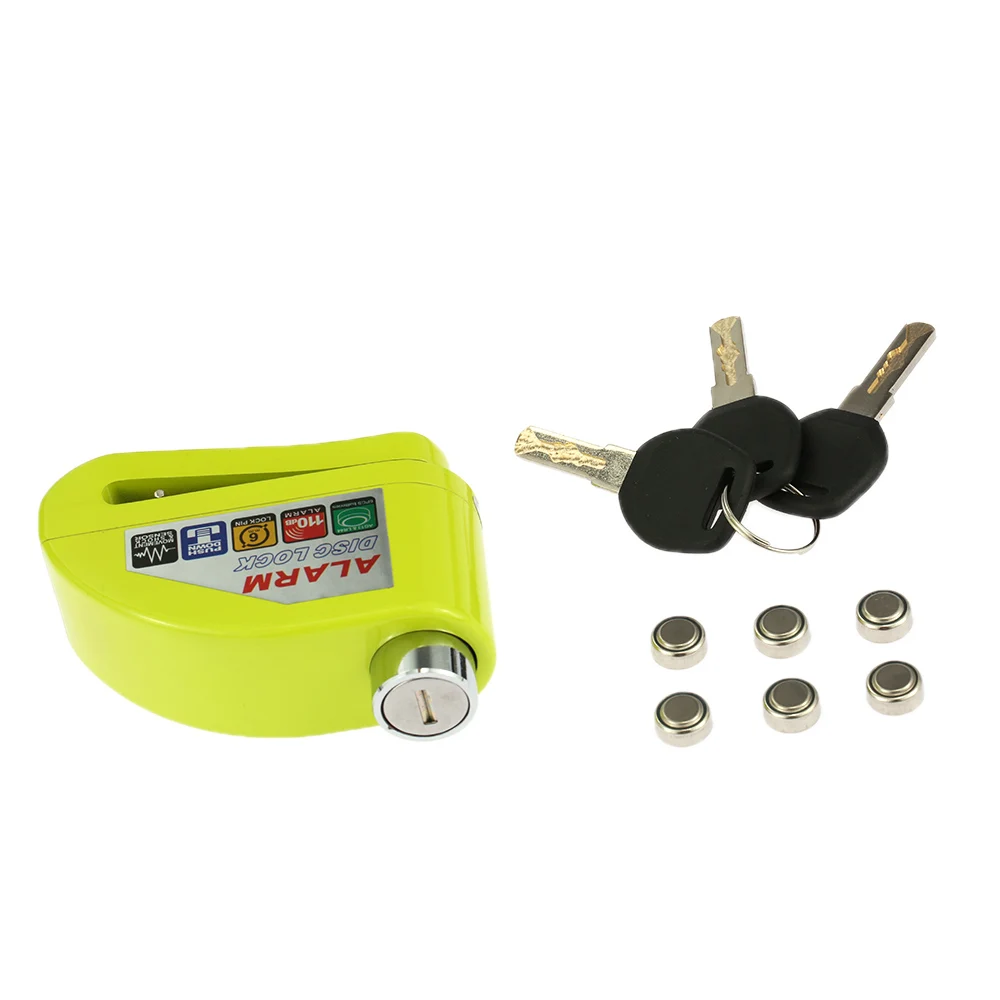 

Motorcycle Scooter Alarm Disc Brake Lock Anti-theft Green Color Bicycle Locks
