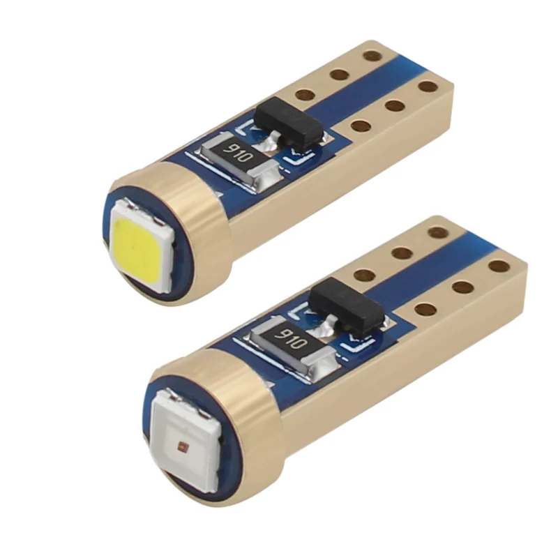 Автомобильный светодиодный светильник W3W T5 10X 1 SMD 3030 12 В белый синий зеленый